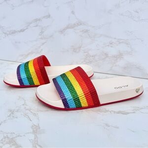 Aldo Rainbow Slide Sandals